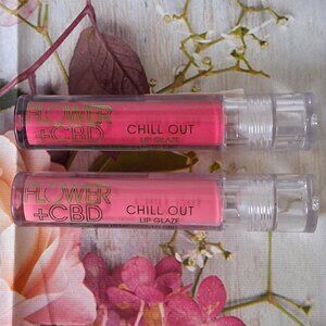 Flower Beauty 2 CBD Chill Out Lip Glaze Lets Roll & Unwind Lip Gloss NEW